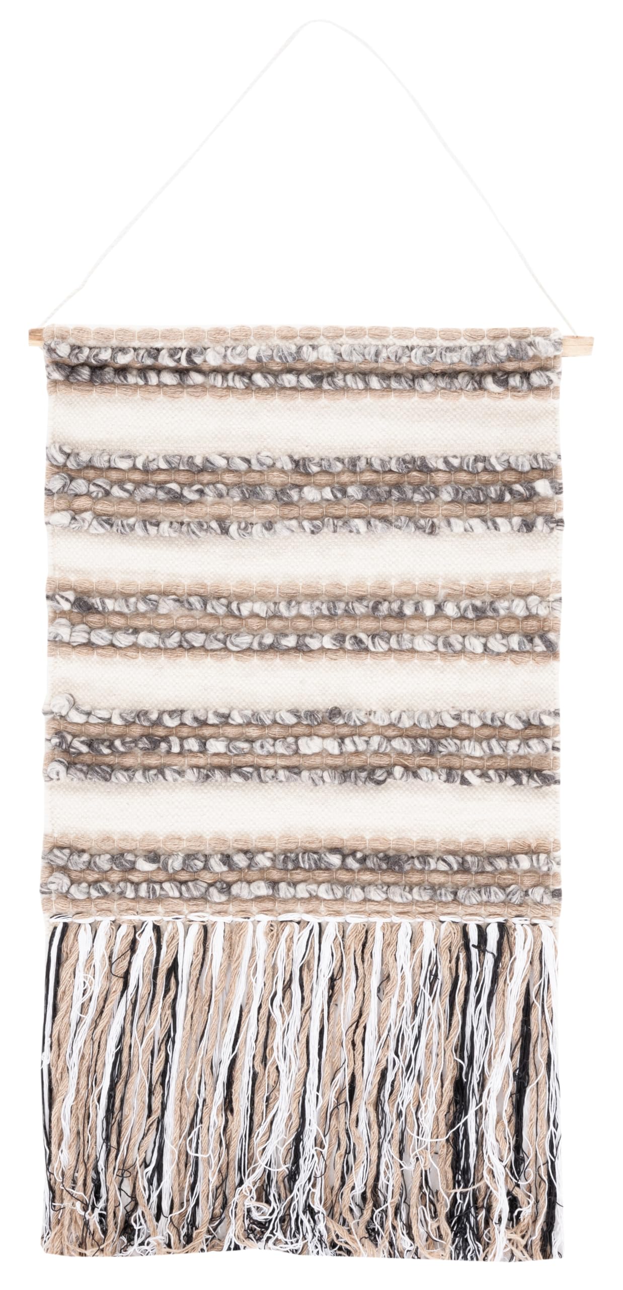 SAFAVIEH Home - Sedona Ivory Handwoven Wall Art Tapestry - Bohemian Southwestern Wool & Bamboo Fiber Hanging Décor, 24"W x 36"H (SWA108-2)