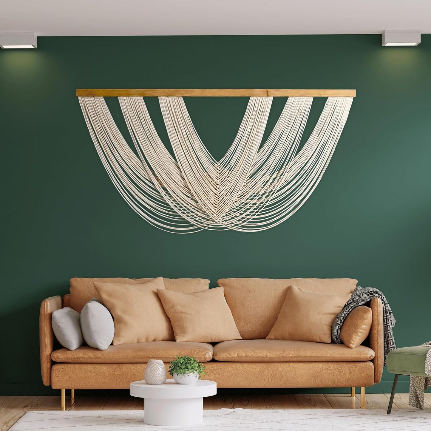 Knots & Beyond Extra Large Macrame Wall Hanging 59" x 33" – Premium Boho Tapestry for Above Bed or Couch, Handmade Yarn Wall Art, Modern Boho Wall Decor for Office, Bedroom, or Living Room, Neutral Fiber Textile Accent
