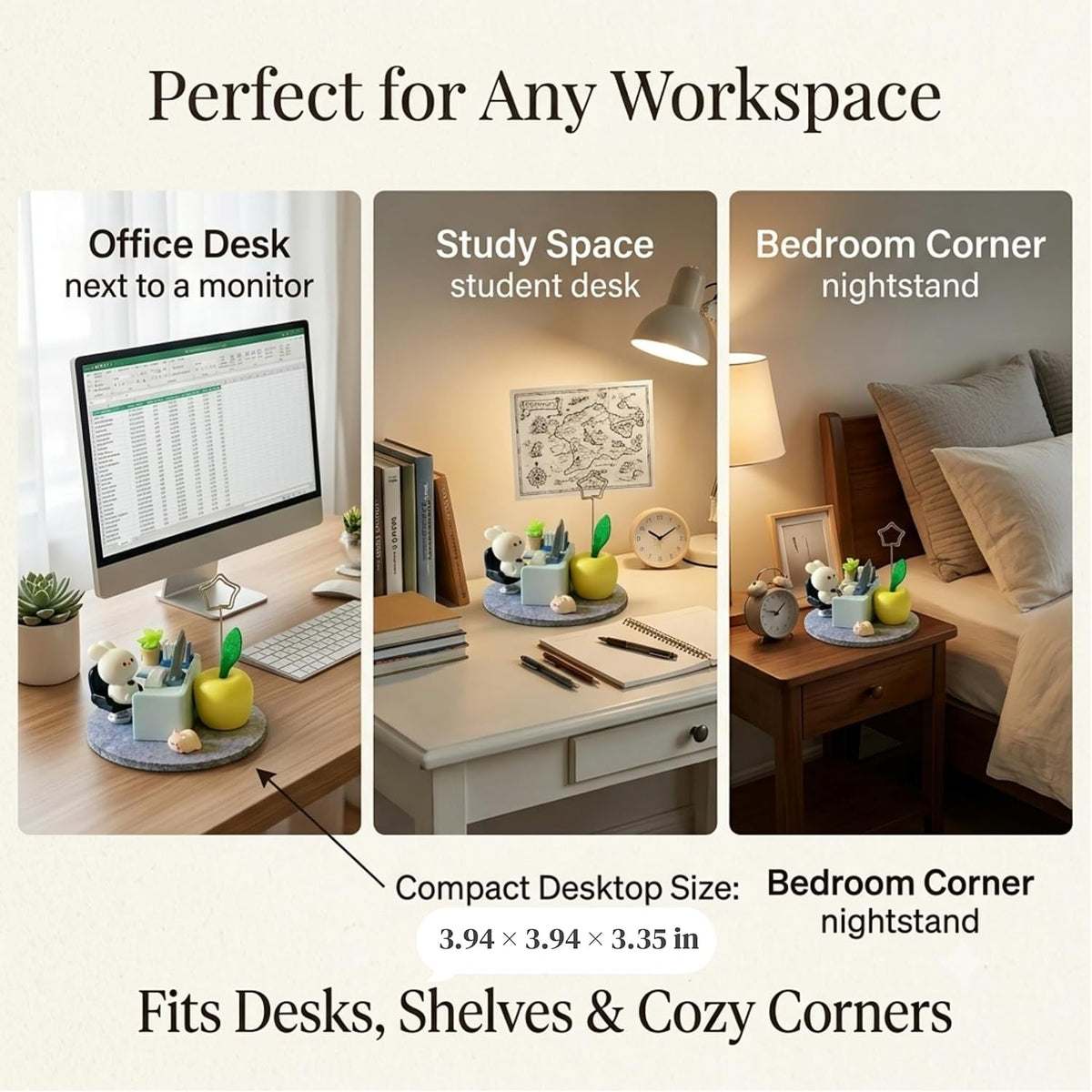 Emotional Support Bunny Desk Decor Set, Miniature Office Figurine