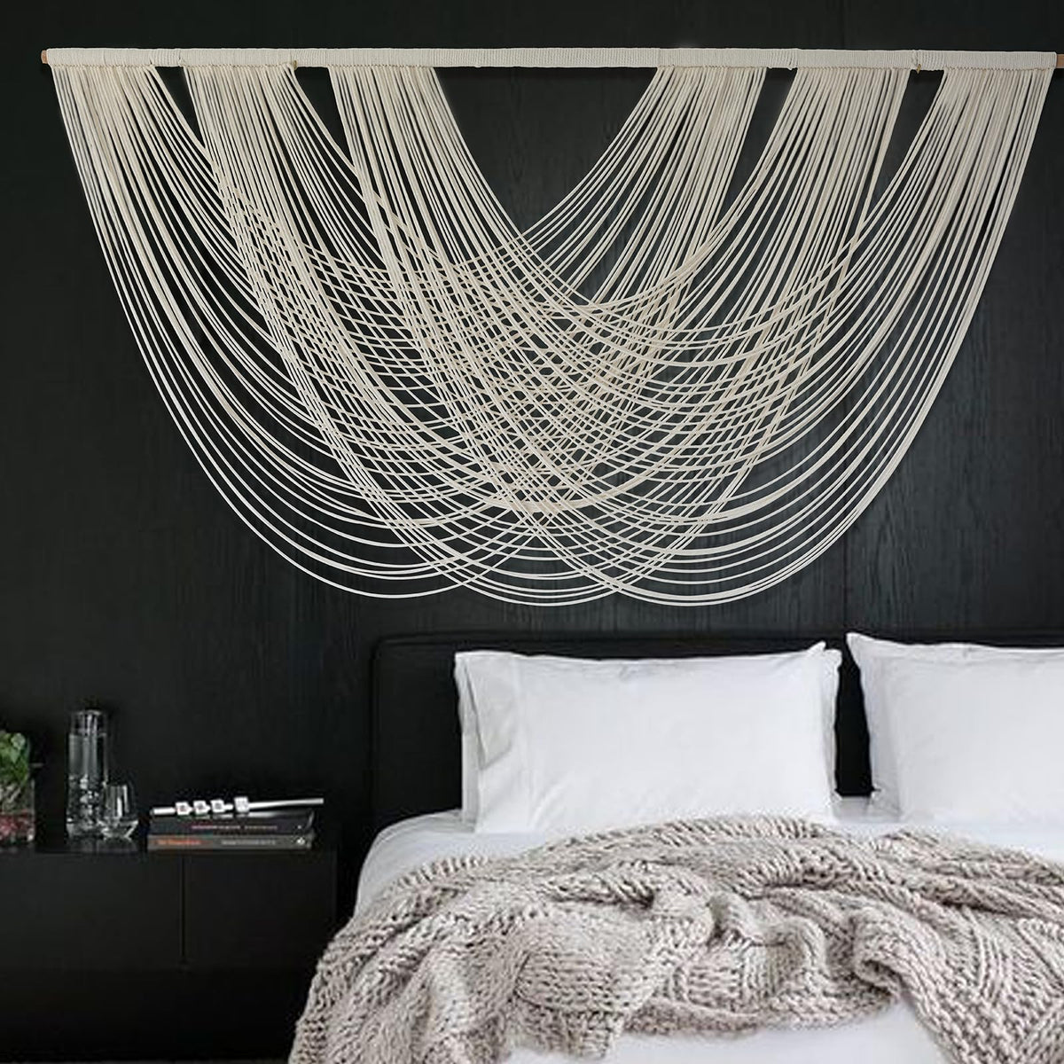 Macrame Wall Hanging Large Boho Wall Decor Yarn Wall Art Tapestry 57"W*31"L