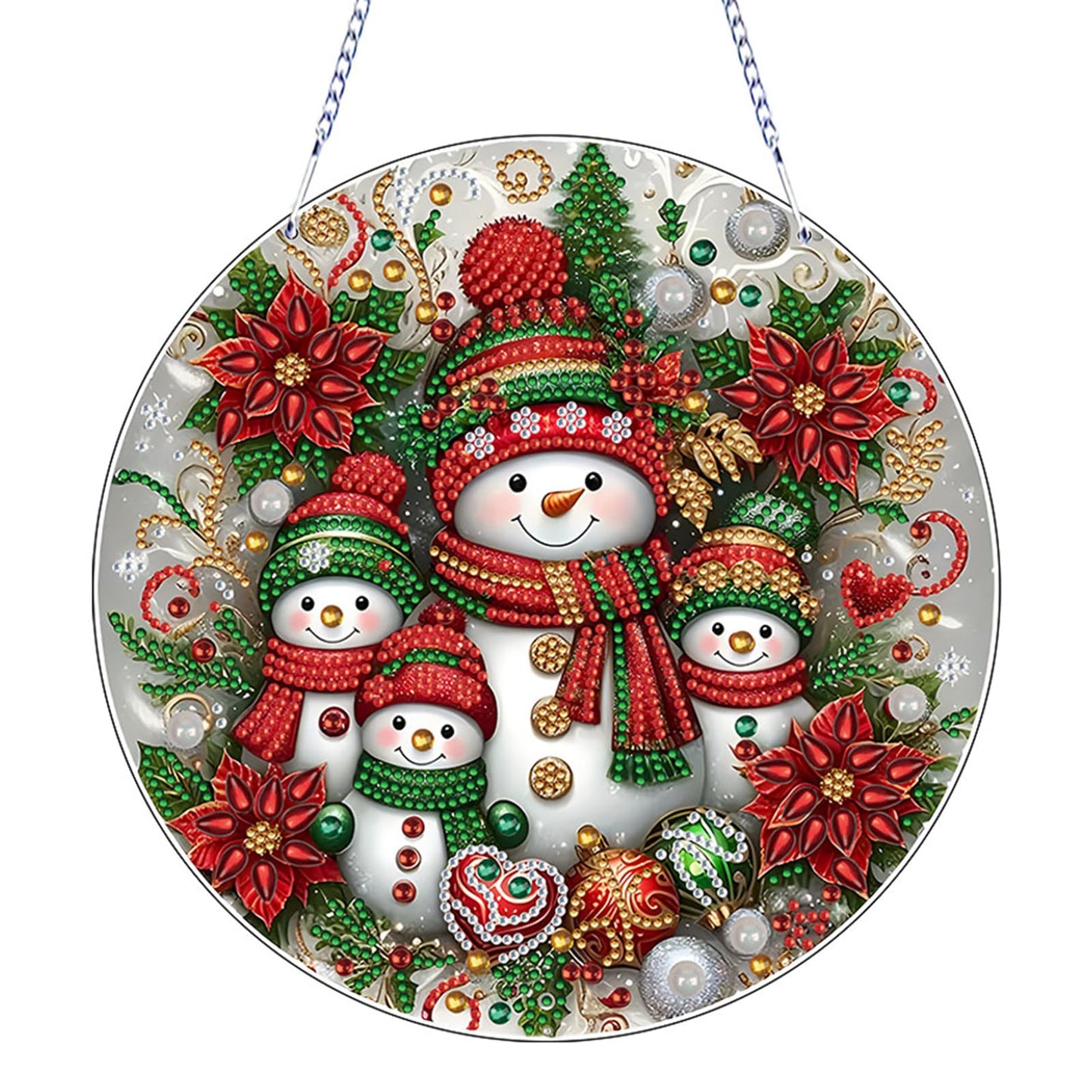 Christmas DIY Diamond Desktop Ornament, Double Sided Special Shaped Diamonds Art Kits, 5D Tabletop Ornaments for Adult Beginner Home Office Decor Crafts Gift (Snowman 01)