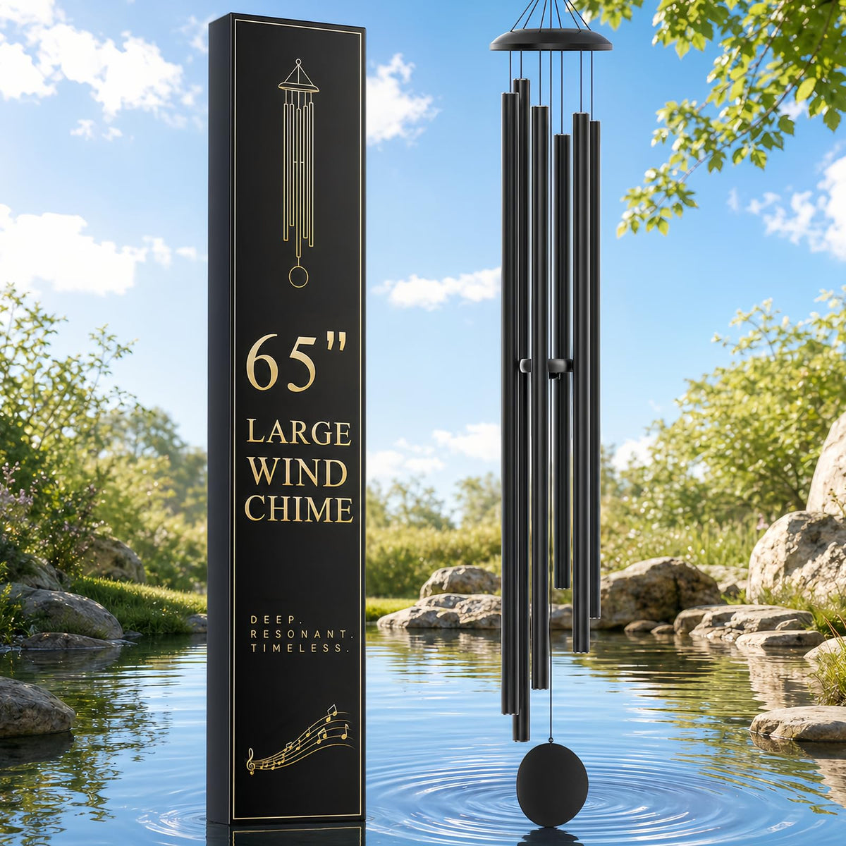 FSVGYY 32" Large Aluminum Wind Chimes for Outside, Deep Tone Garden Decor