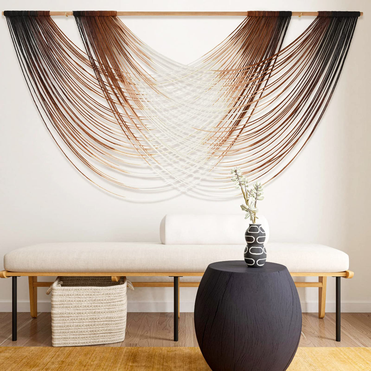 Macrame Wall Hanging Large Boho Wall Decor Yarn Wall Art Tapestry 57"W*31"L