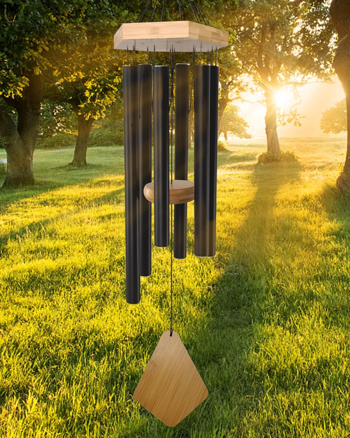 Memorial Wind Chimes 30 inch Black Deep Tone Sympathy Gift Patio Porch Home