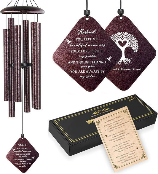 Memorial Gifts for Loss of Husband - 32" Sympathy Wind Chimes, Remembrance/Bereavement Gift
