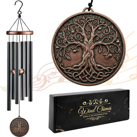 Tree of Life Wind Chimes for Outside, 32" Deep Tone Memorial Wind Chime