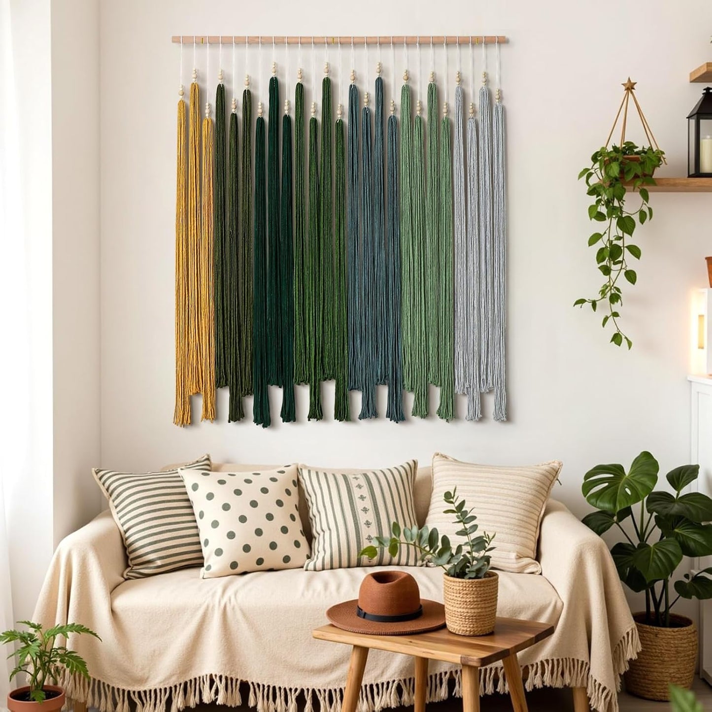 Macrame Wall Hanging Large Boho Home Decor Aesthetic Modern Chic Wall Art