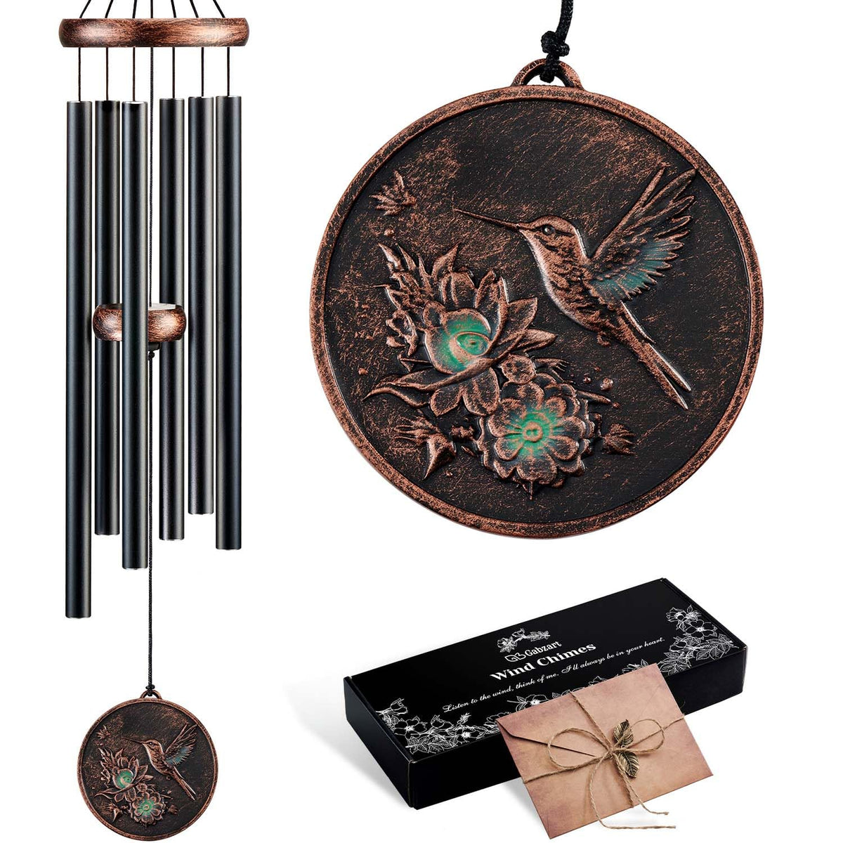 32”Hummingbird Wind Chimes for Outside, Gifts for Women Mom Grandma