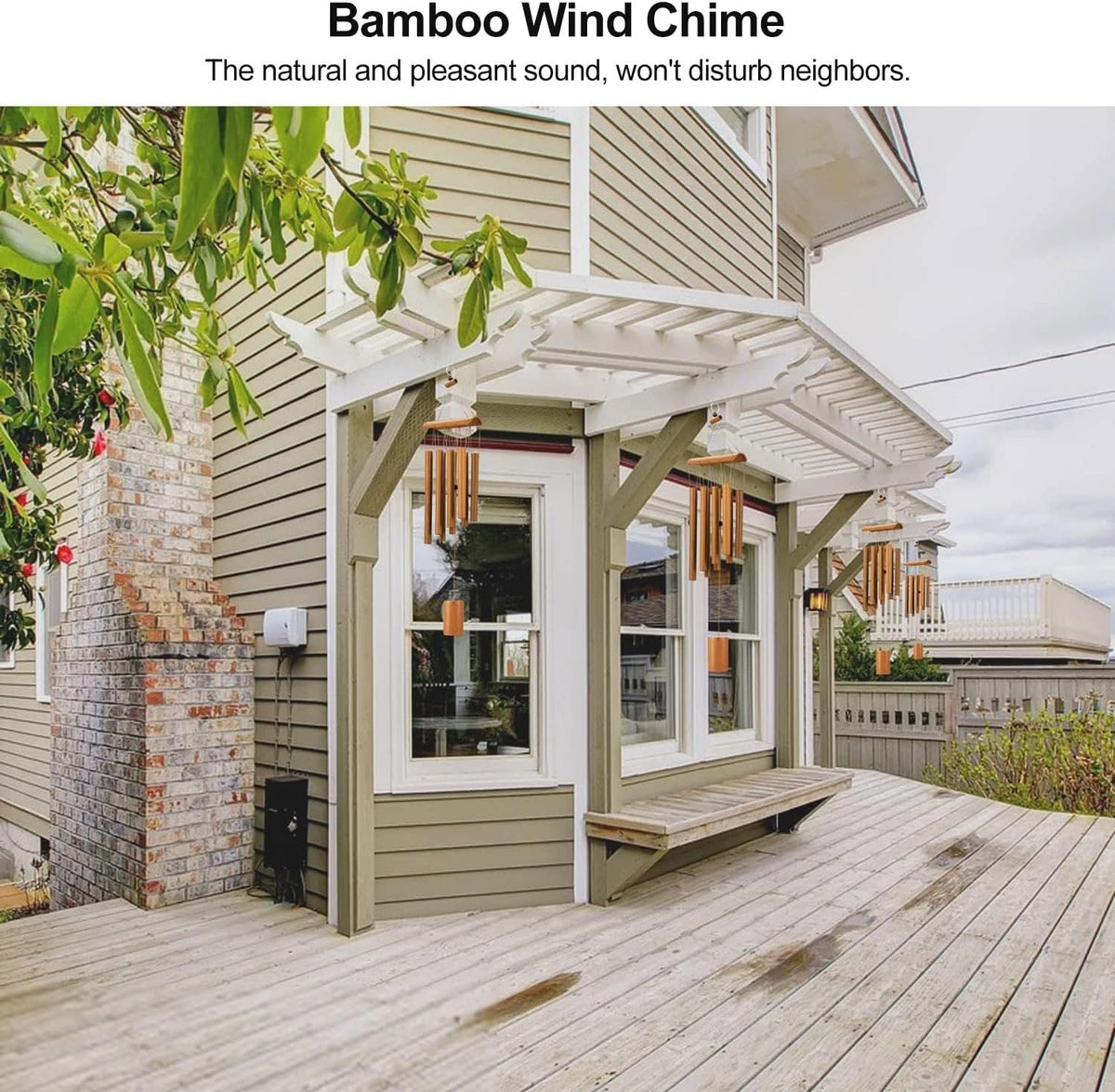 VIREKM Bamboo Wind Chimes for Outside,Decorations for Patio Porch