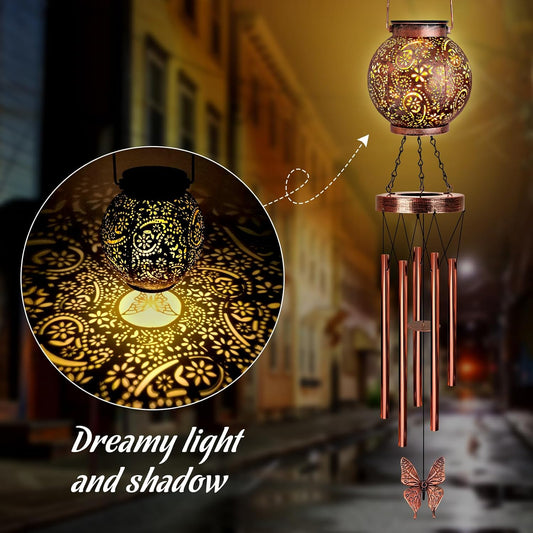 YHmall Solar Wind Chimes for Outside, Butterfly Birthday Gifts for Women