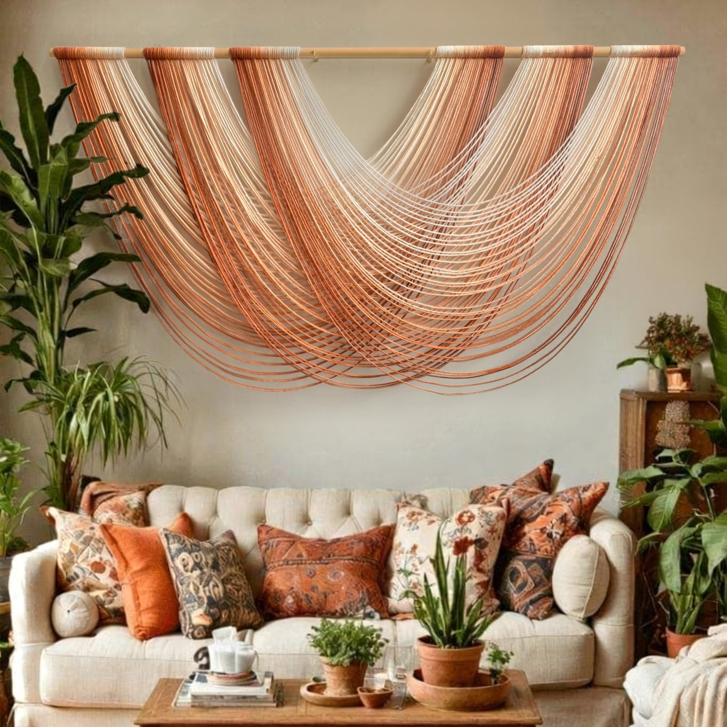 Macrame Wall Hanging Large Boho Wall Decor Yarn Wall Art Tapestry 57"W*31"L