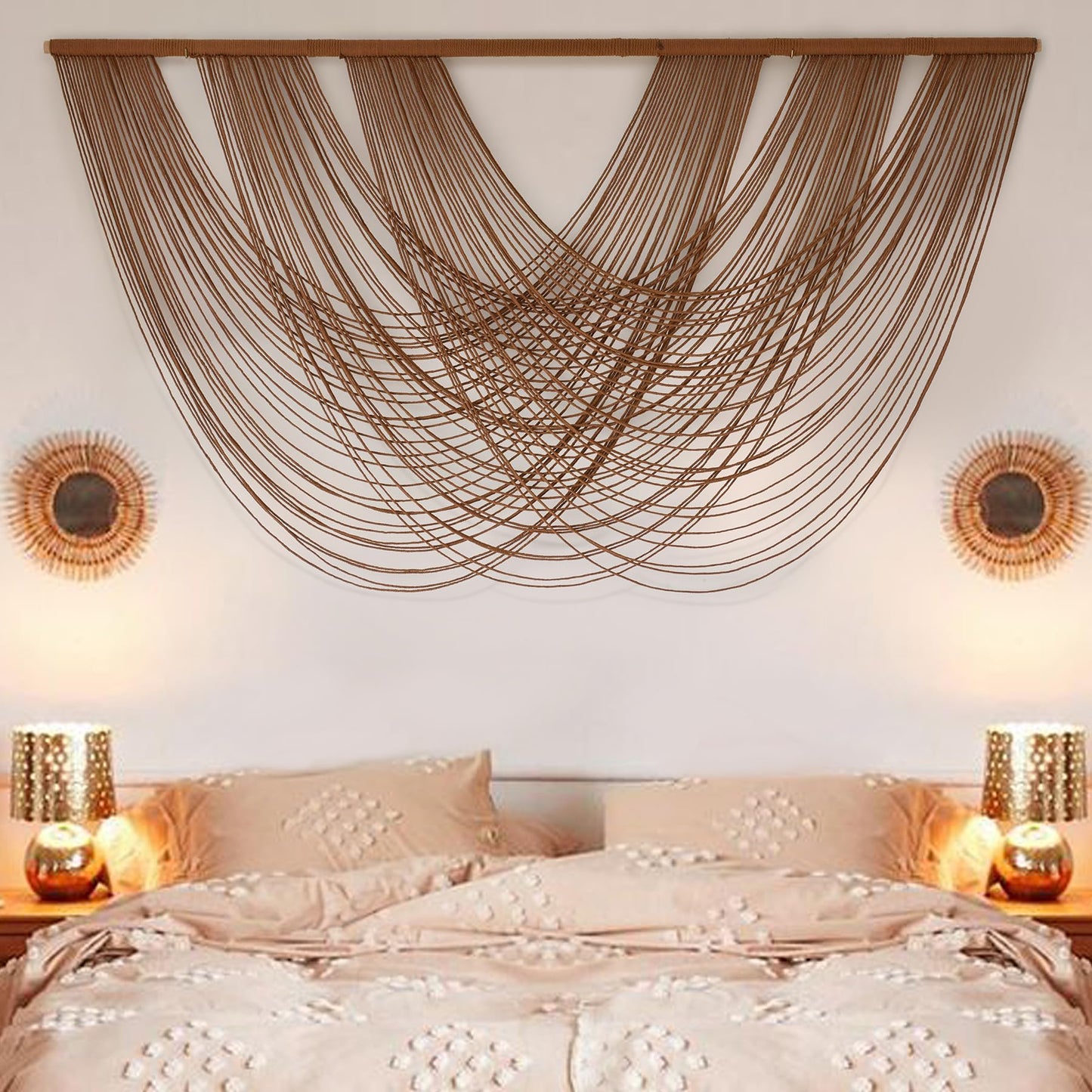 Macrame Wall Hanging Large Boho Wall Decor Yarn Wall Art Tapestry 57"W*31"L