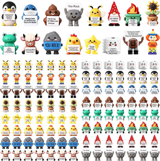Gejoy 16 Pcs Mini Rubber You Rock Toys Mini Positive Figures Gifts, Novel