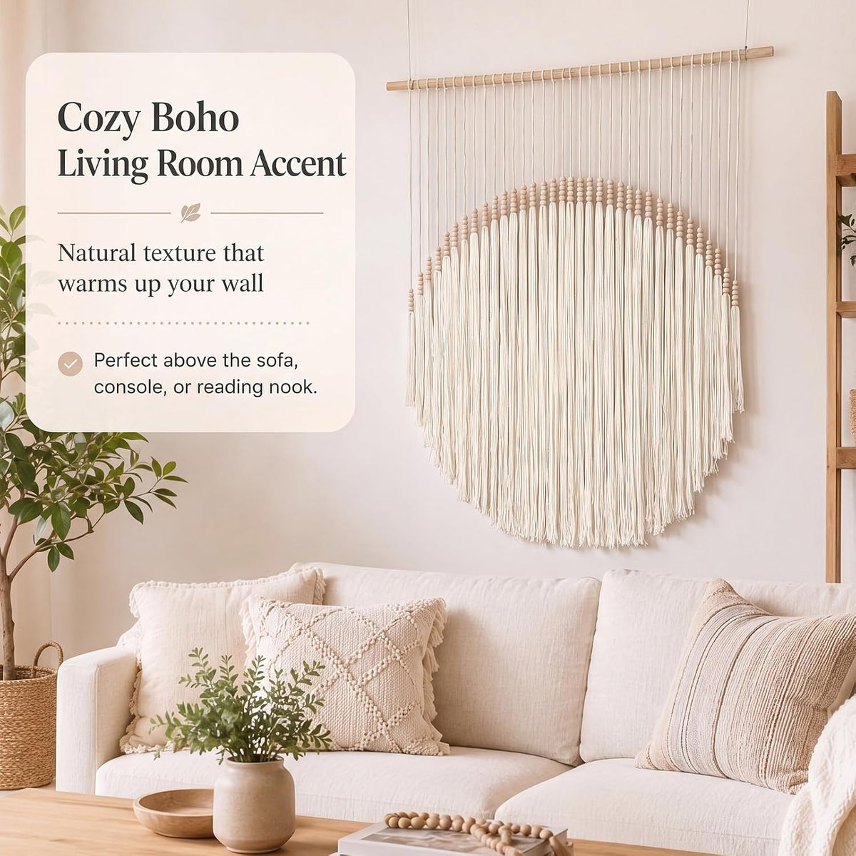 CrystalSylara Boho Macrame Wall Art Hanging Tapestry Decor, 31" Wx44 L