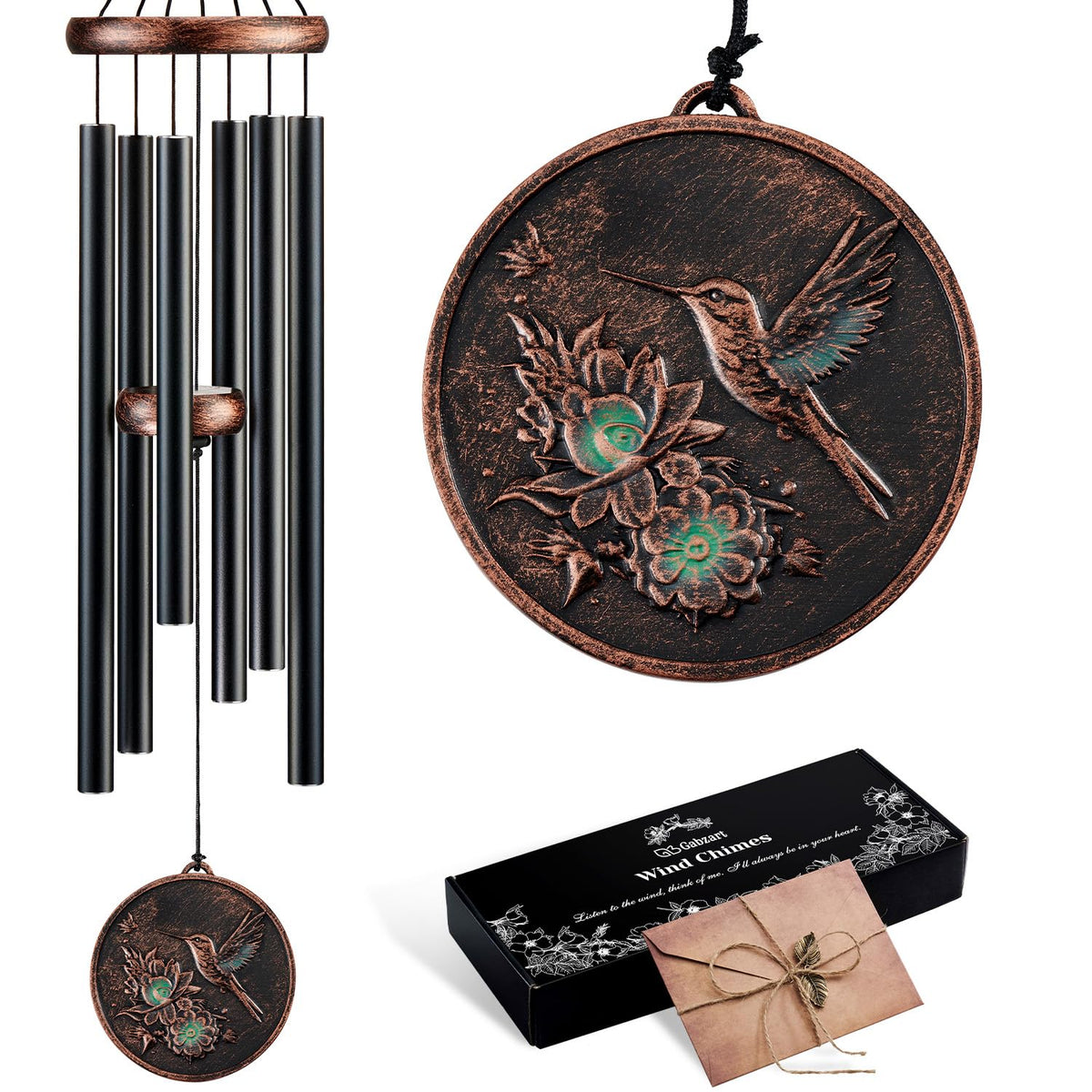 32”Hummingbird Wind Chimes for Outside, Gifts for Women Mom Grandma