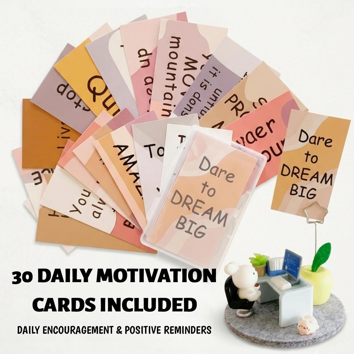 Emotional Support Bunny Desk Decor Set, Miniature Office Figurine