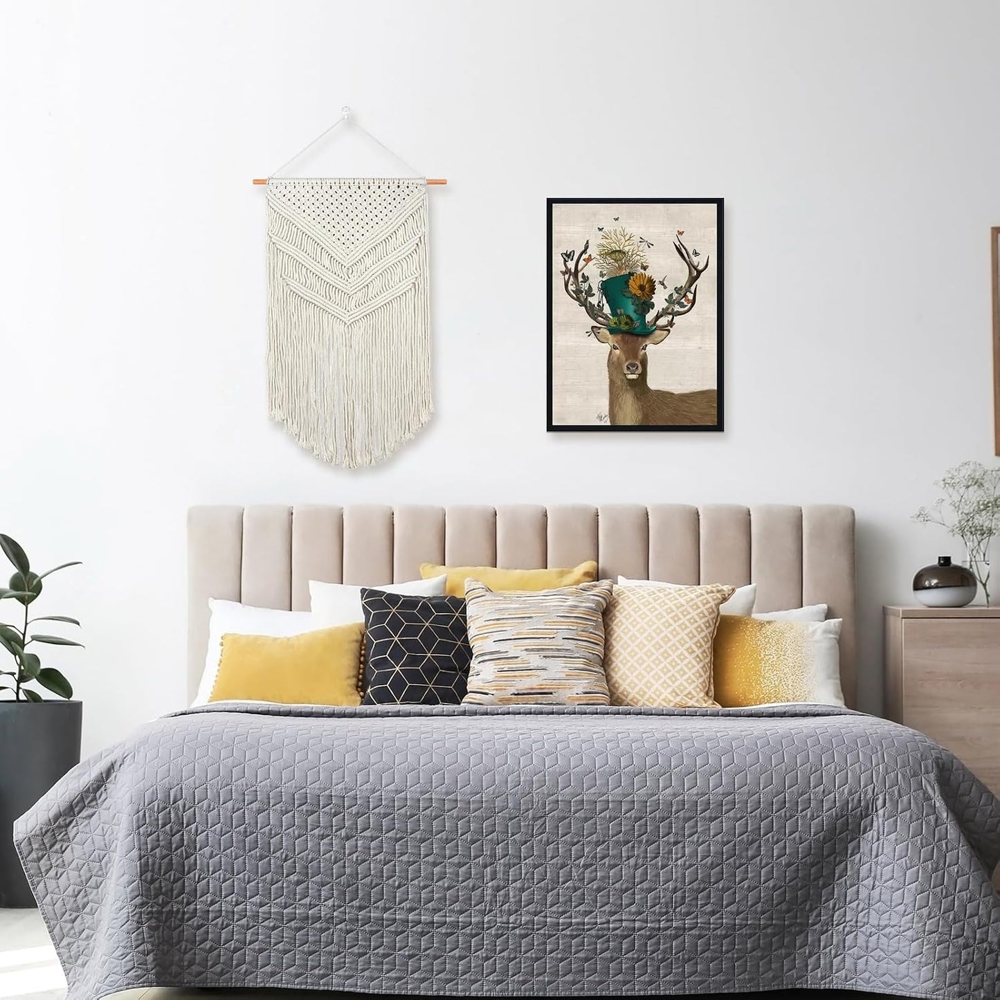 JONKASIPA Macrame Woven Wall Hanging, Bohemian Tassel Decor
