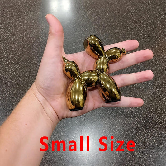Ceramic Gold Balloon Dog Statue 4.3" Art Decor Sculpture