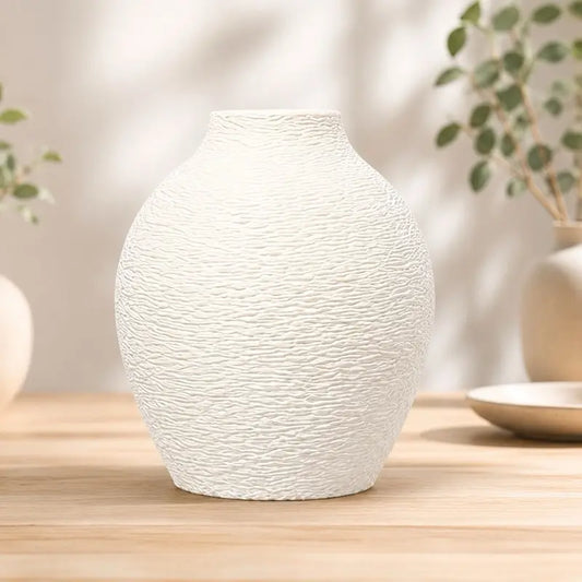 3D Printed Minimalist Textured Decorative Vase - Modern Home Decor Piece with Soft Matte Finish, Lightweight Durability for Small Floral Arrangements & Premium Display