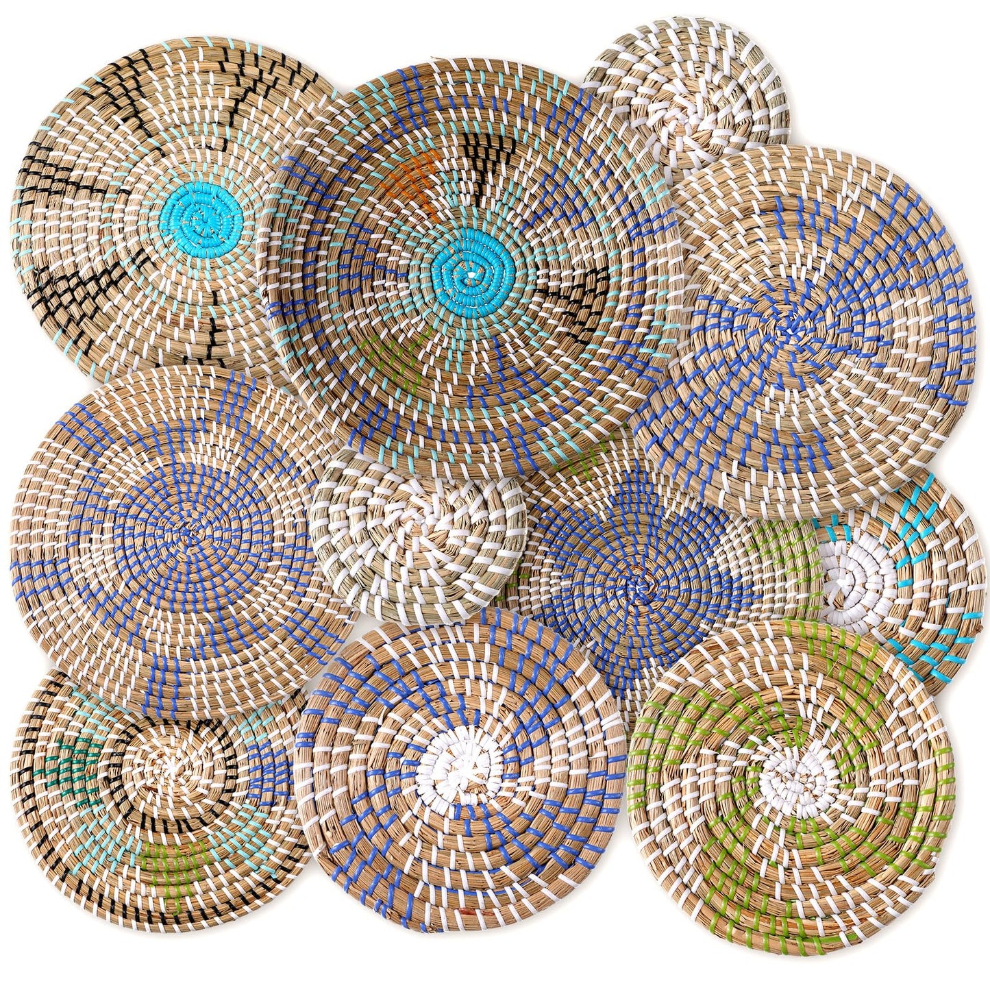 Tatuo 11 Pcs Boho Wall Basket Decor Woven Wall Hanging Art, Farmhouse