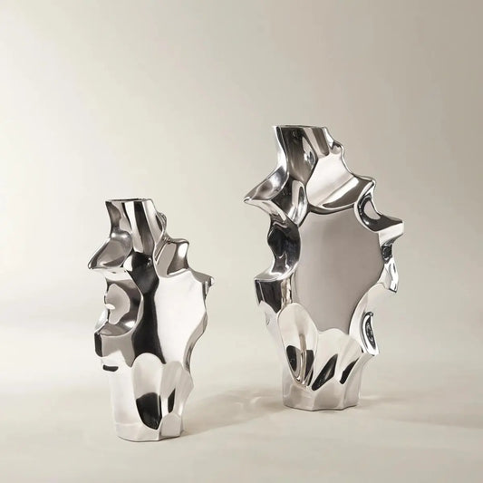 Z Gallerie Sculpt Aluminium Vase, Lightweight Modern Home Decor Vase for Plants, Aluminium Flower Vase, Decorative Vases For Home Decor