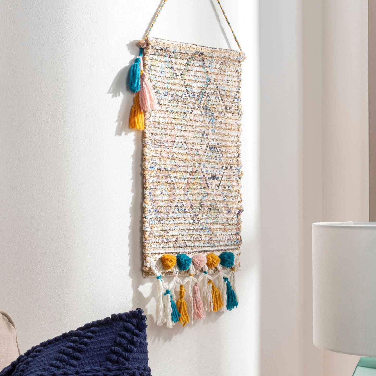 Zillmere Decorative Bold 'n Vibrant Woven Fabric Wall Hanging - Wall Decor Banner, Whimsical Room Accent, Funky Unique Home Piece