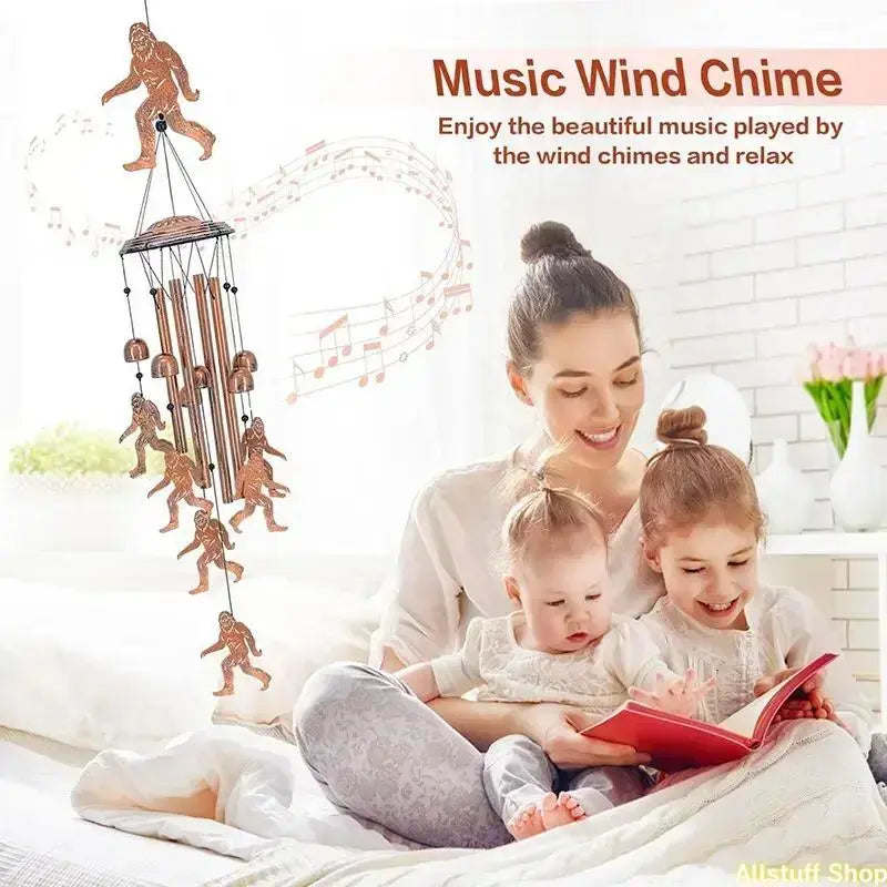 Premium Feel Unique Design Dual Functionality Metal Wind Chime, Women's Memorial Gift/Birthday Present, Indoor-Outdoor DIY Bag Accessory, Garden Decor