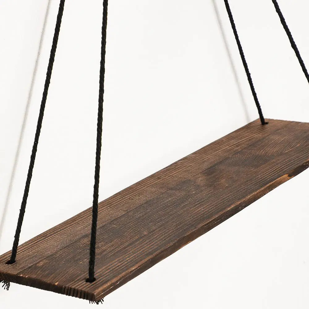 Bohemian Floating Shelves Set, Handwoven Paper Towel Holder, Single Layer Wood Board Storage Rack, Wall Mount Decor for Living Room Bedroom Office, Wooden Wall Shelf, Wall Mounted Shelf