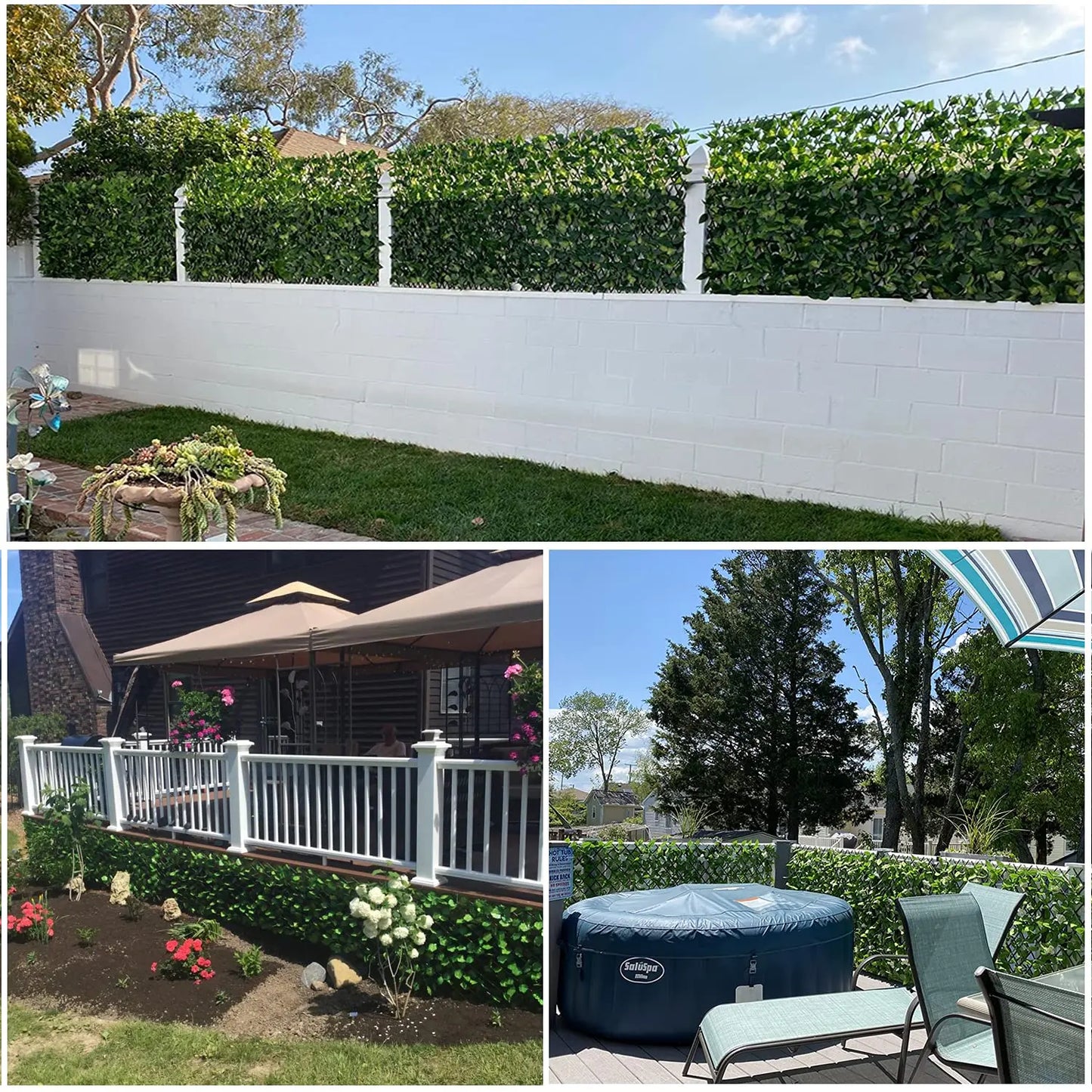 22x120 in Expandable Retractable Willow Wood Artificial Ivy Lattice Privacy Fence Screen, Realistic Leaf Sunlight Resistant Garden Panel with Zip Ties, Vertical Garden Trellis View Hider for Backyard, Screening