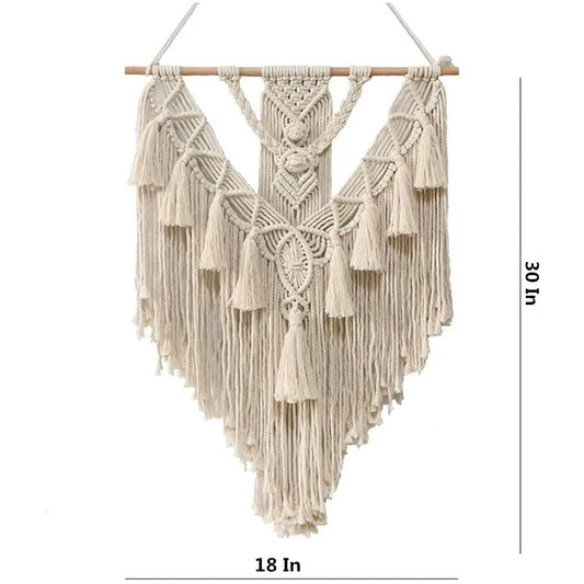 Hanging Woven Wall Hanging Bohemian Handwoven Wall Decor Home Wall Accent Triangular Wall Panel 18x30 inches Perfect for living rooms and bedroom decor Christmas and New Year gift