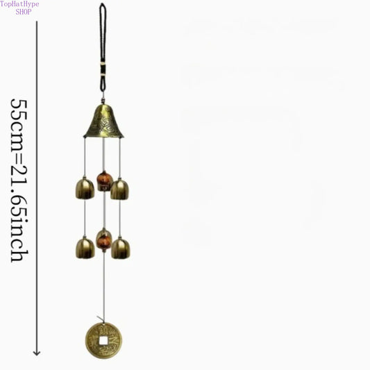 Vintage 6-Tube Metal Wind Chimes, Premium Tuned Aluminum Tube Hanging Decor, High-End Textured Melodic Bell, Garden Accessories for Home Patio Use